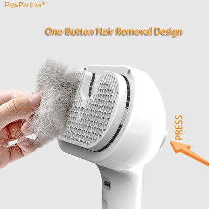 Pawpartner Dog Cat Comb Self Cleaning Pets Hair Remover Brush for Pets Grooming Tools Dematting Comb Built-In Mist Humidifier